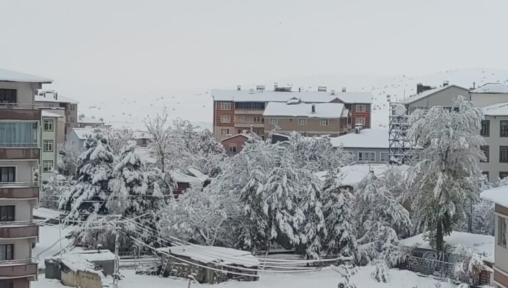 Aşkale’ye mevsimin ilk karı yağdı