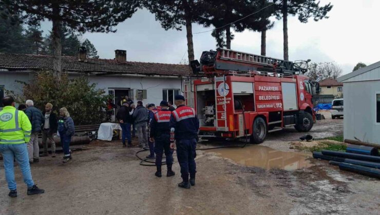 Bilecik’te şantiye yatakhanesindeki yangın korkuttu