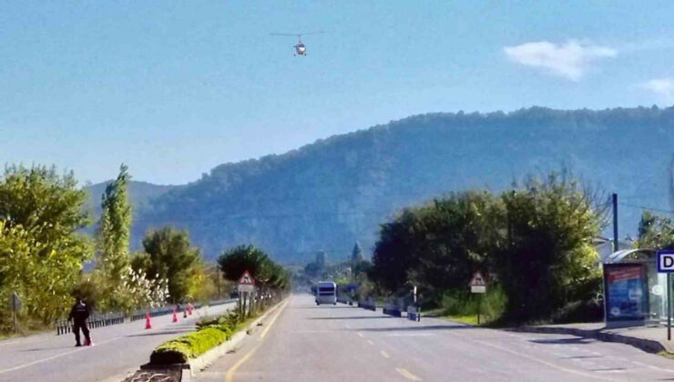 Cayrokopter’li trafik denetiminde 2 araç trafikten men edildi