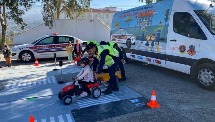 Çineli minikler trafik kurallarını uygulamalı öğrendi