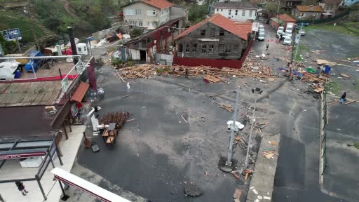 Dalgaların vurduğu Sarıyer Garipçe’deki son durum havadan görüntülendi