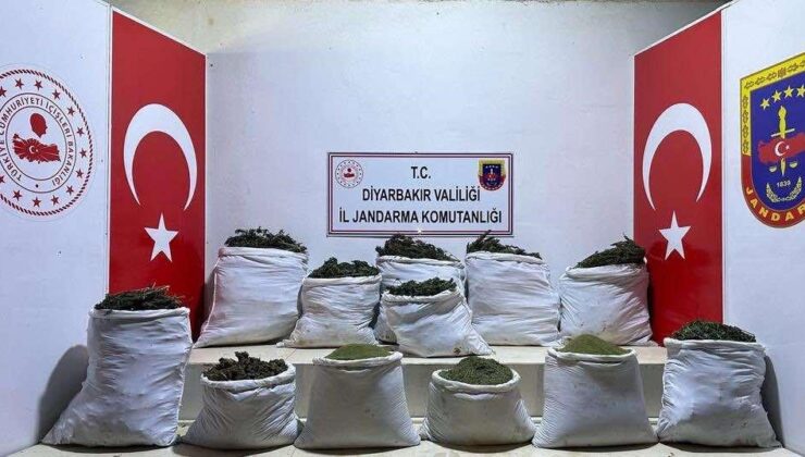 Diyarbakır’da 312 kilo esrar ve bin 706 kök kenevir ele geçirildi