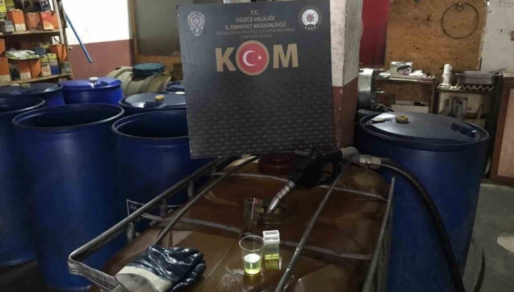 Düzce’de 800 litre kaçak akaryakıt ele geçirildi