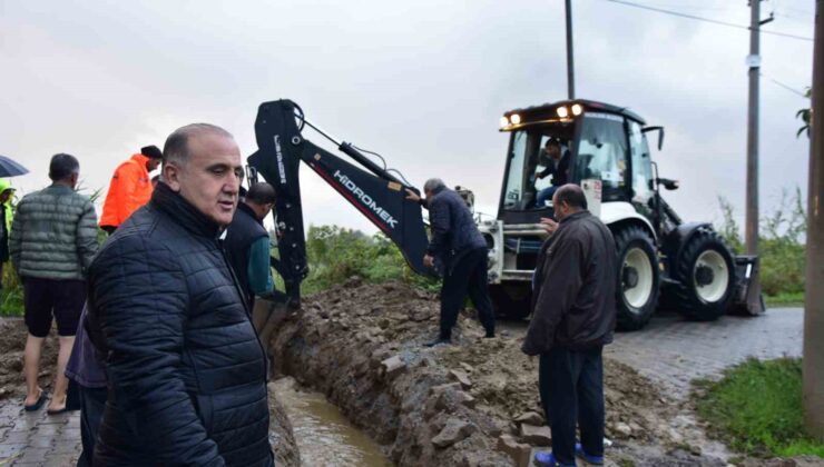 İncirliova’da sağanak yağış sonrası mücadele gece boyunca sürdü