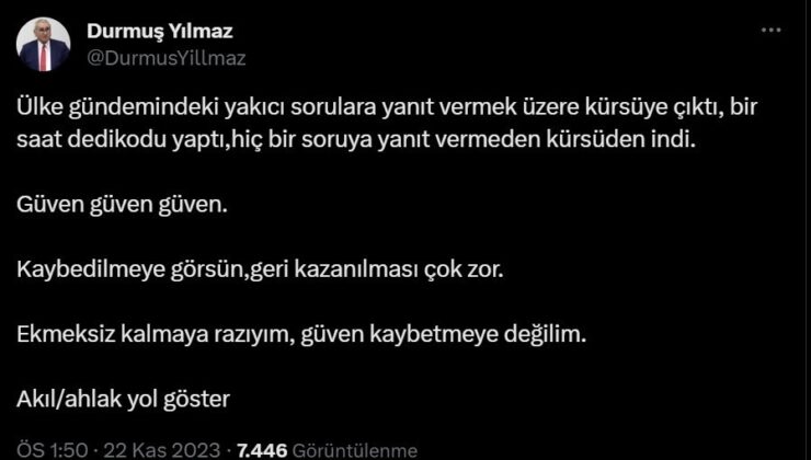 İYİ Parti’den istifa eden Yılmaz’dan Meral Akşener’e: “Bir saat dedikodu yaptı, hiçbir soruya yanıt vermeden kürsüden indi”