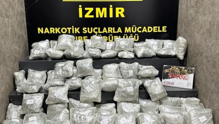 İzmir’de bir kargo firmasında yaklaşık 40 kg esrar ele geçirildi