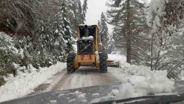 Kastamonu’da kar sebebiyle kapanan 45 köy yolunda çalışmalar sürüyor