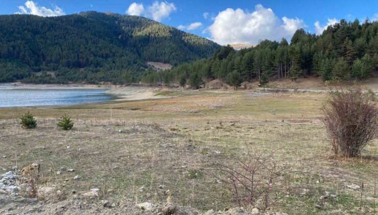 Kuraklık vurdu, çeltik üreticilerinin ihtiyacını karşılayan gölette su seviyesi düştü