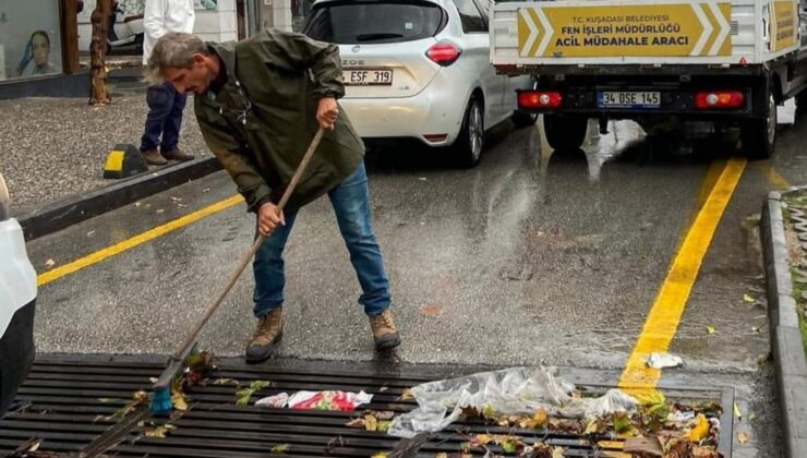 Kuşadası Belediyesi’nin aldığı önlemle sağanak sorunsuz atlatıldı