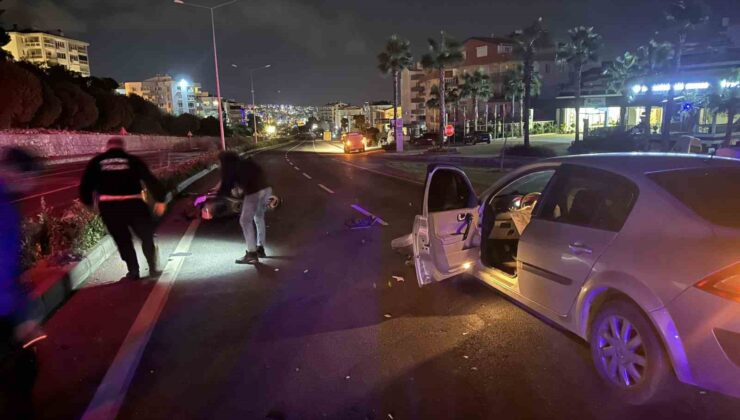 Kuşadası’nda otomobil motosiklete çarptı: 1 ağır yaralı