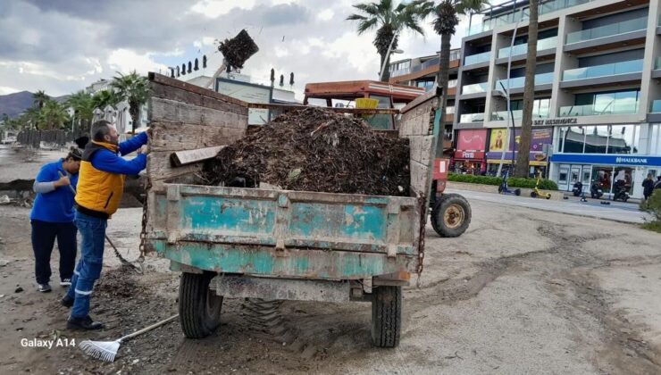 Marmaris’te fırtına temizliği