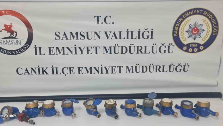 Samsun’da 5 adresten 12 su saati çalan 2 kişi yakalandı