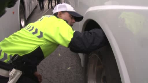 Şehirlerarası yolcu otobüslerine ‘kış lastiği’ denetimi