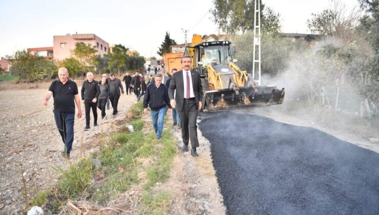 Soner Çetin’e Salbaş’ta yol yapım çalışmalarını inceledi